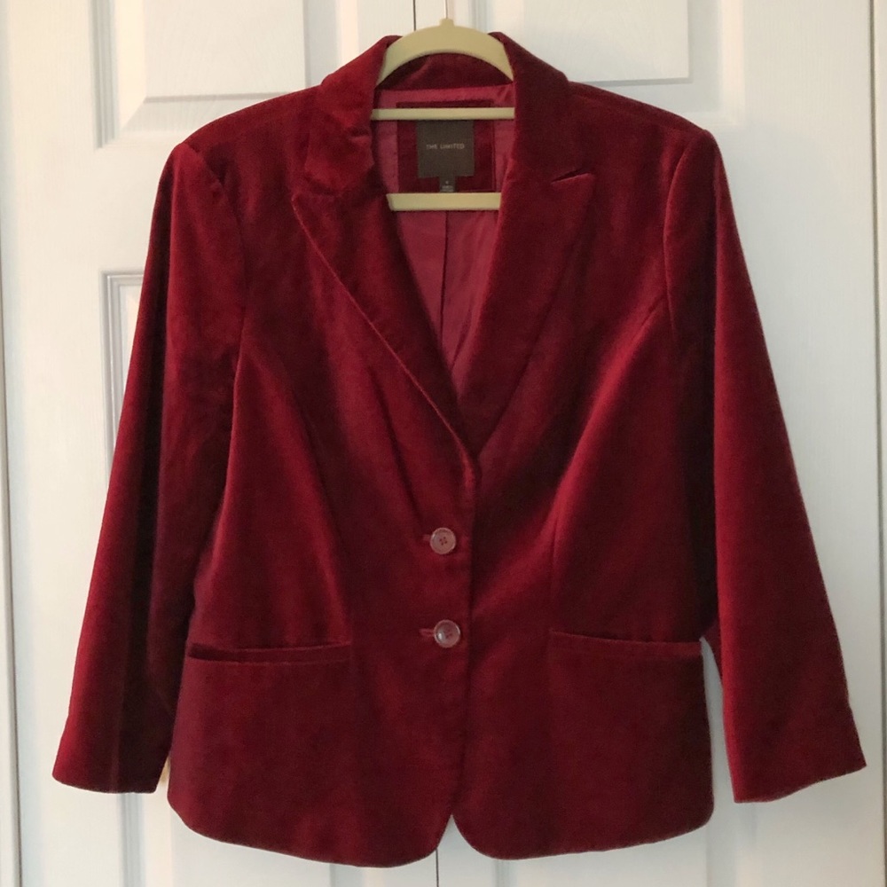 Burgundy Velvet Blazer